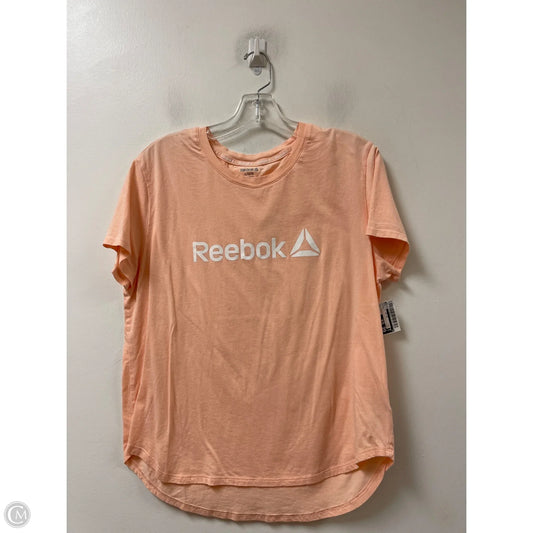 Athletic Top Short Sleeve By Reebok In Orange, Size: L
