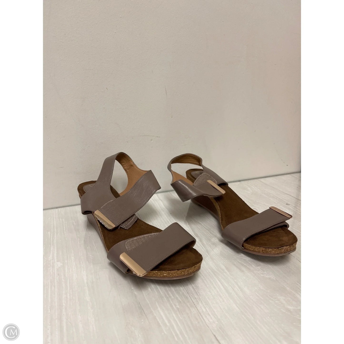 Sandals Heels Wedge By Cato In Tan, Size: 11