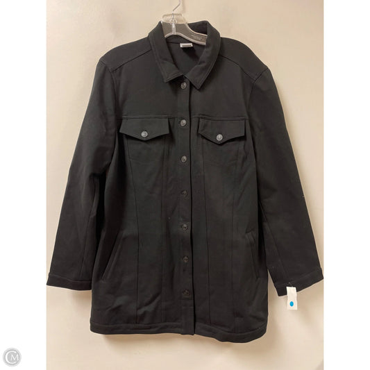 Jacket Shirt By Chicos In Black, Size: Xl