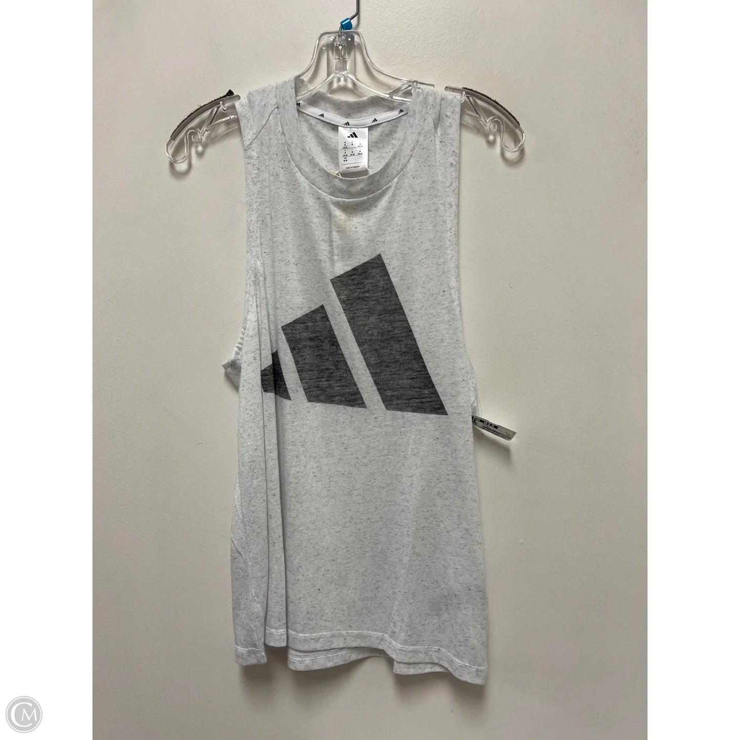 Athletic Tank Top By Adidas In Grey, Size: M