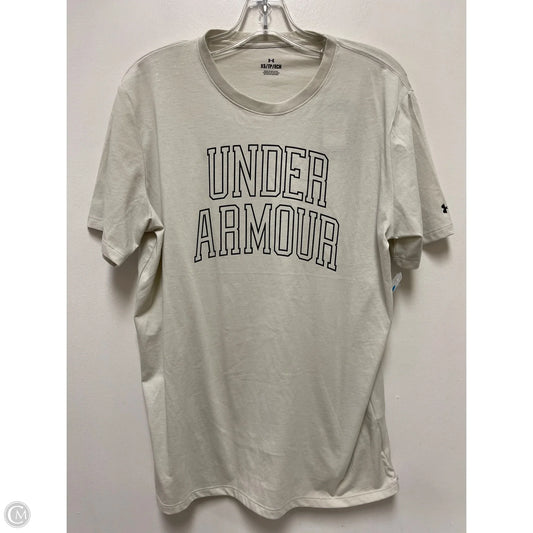 Athletic Top Short Sleeve By Under Armour In Cream, Size: Xs