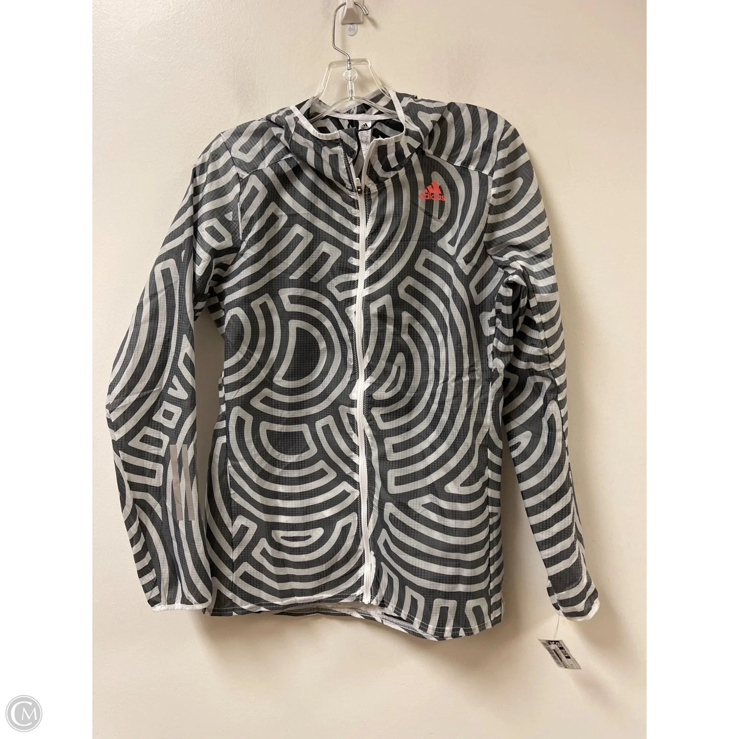 Athletic Jacket By Adidas In Grey, Size: M