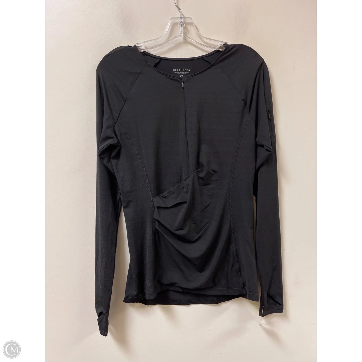 Athletic Top Long Sleeve Crewneck By Athleta In Black, Size: M