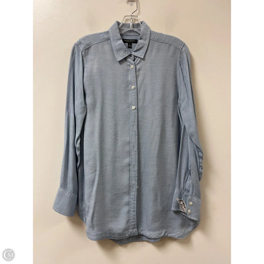 Blouse Long Sleeve By Banana Republic In Blue, Size: M