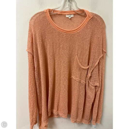 Top Long Sleeve By Easel In Orange, Size: M