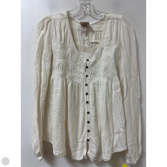 Top Long Sleeve By Knox Rose In Cream, Size: S