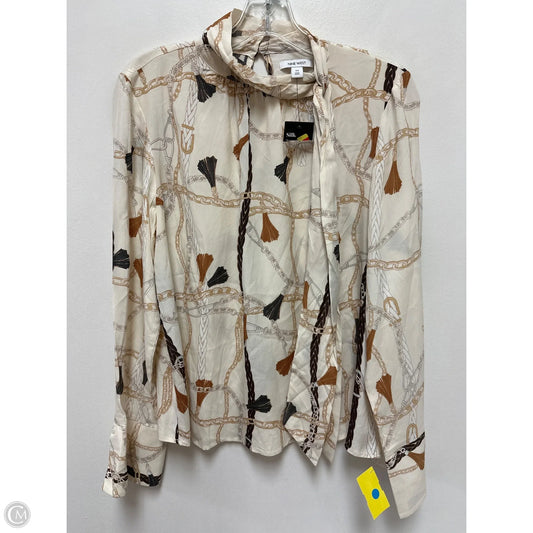 Top Long Sleeve By Nine West In Cream, Size: M