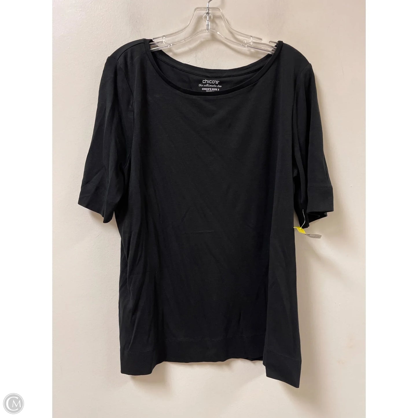 Top Short Sleeve By Chicos In Black, Size: Xl