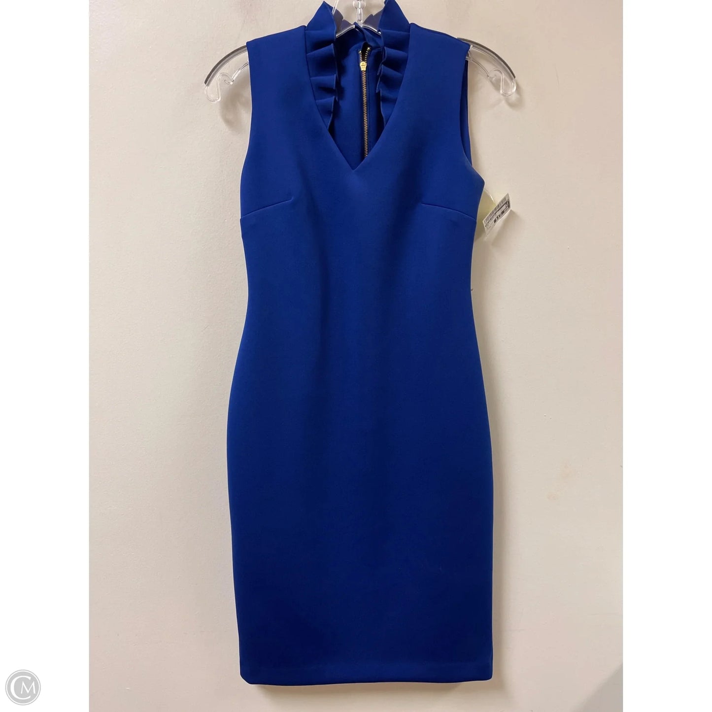 Dress Casual Midi By Calvin Klein In Blue, Size: Xs