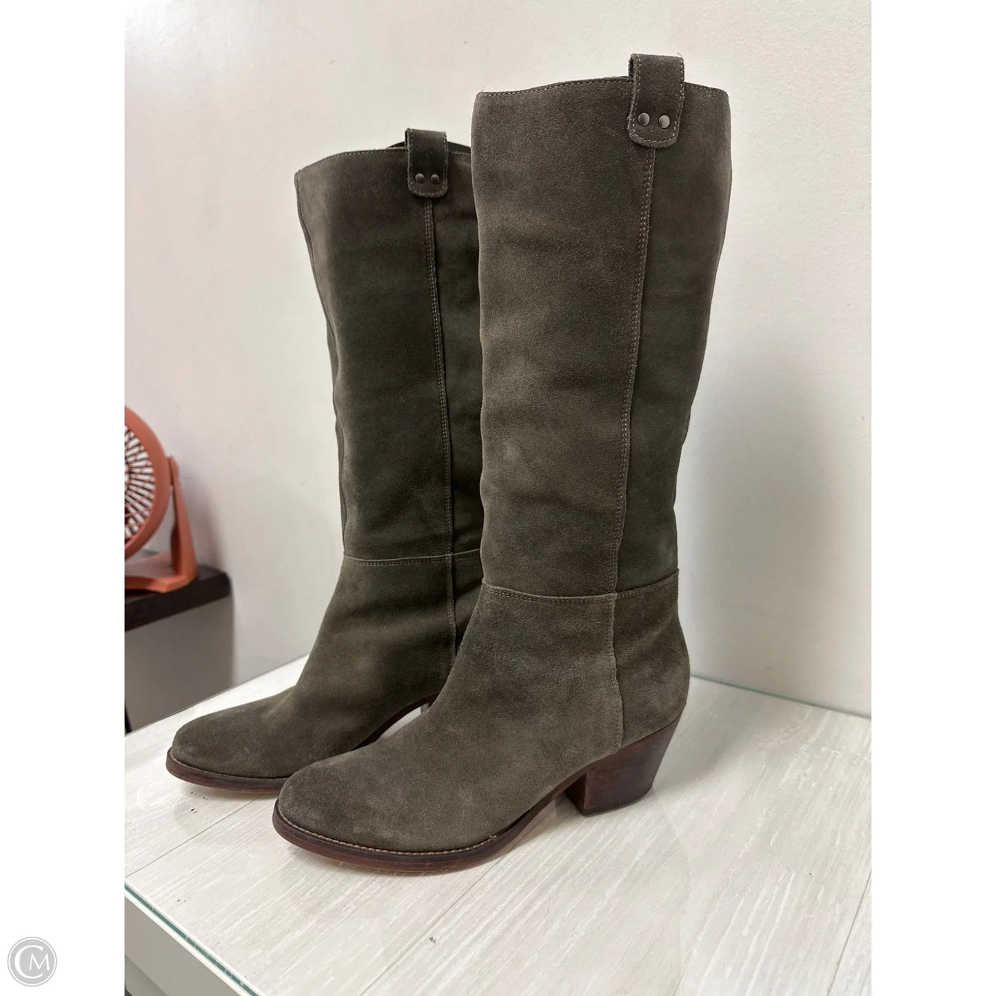 Boots Mid-calf Heels By Crown Vintage In Grey, Size: 8.5