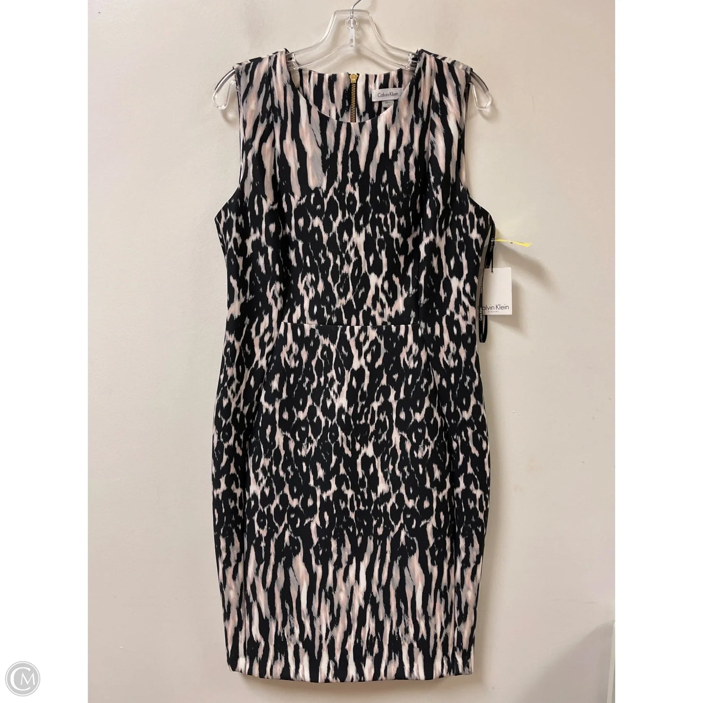 Dress Work By Calvin Klein In Black & Cream, Size: L