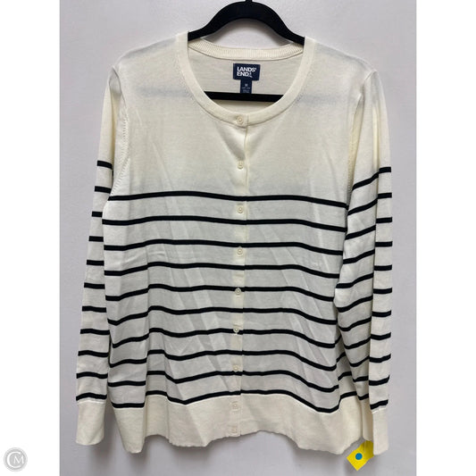 Sweater Cardigan By Lands End In Cream, Size: 1x
