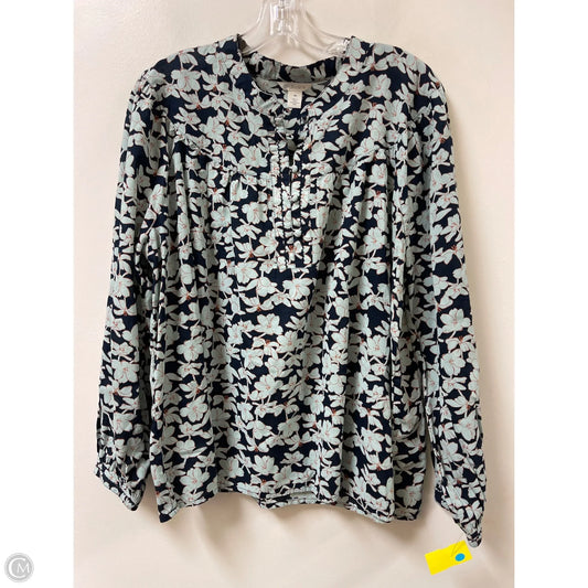 Top Long Sleeve By Caslon In Blue, Size: 1x