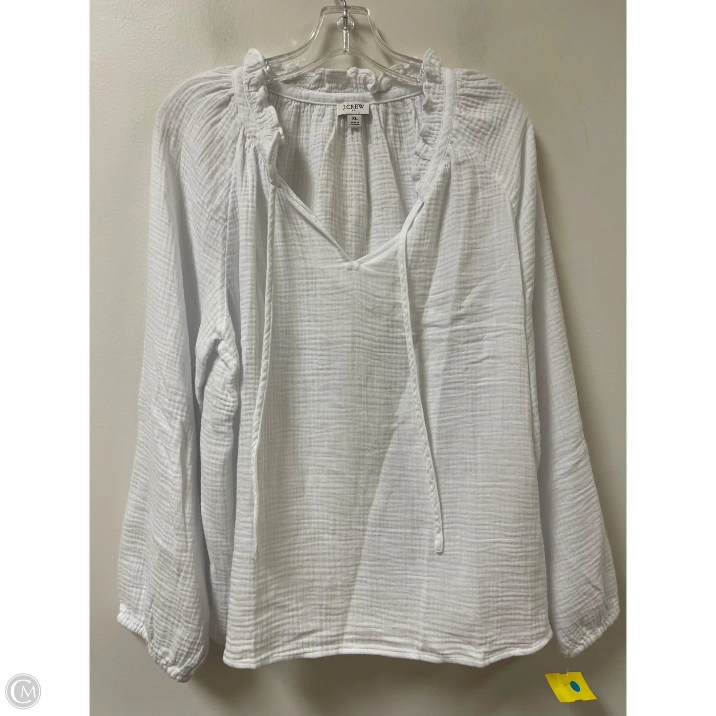 Top Long Sleeve By J. Crew In White, Size: Xl