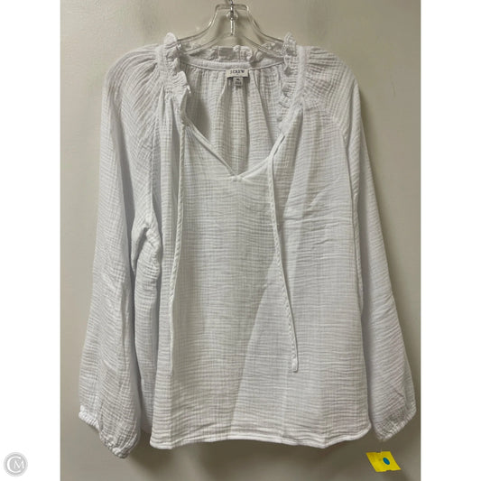 Top Long Sleeve By J. Crew In White, Size: Xl
