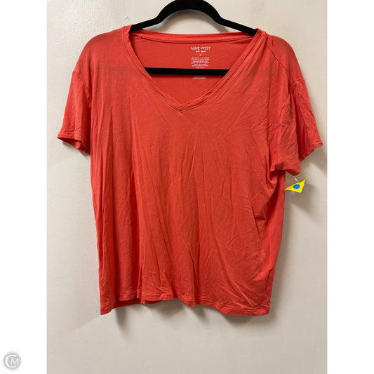 Top Short Sleeve By Nine West In Orange, Size: L