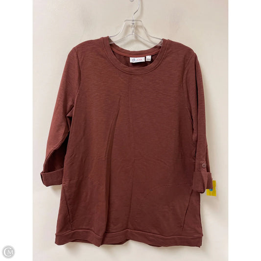 Tunic Long Sleeve By Denim And Co Qvc In Brown, Size: M