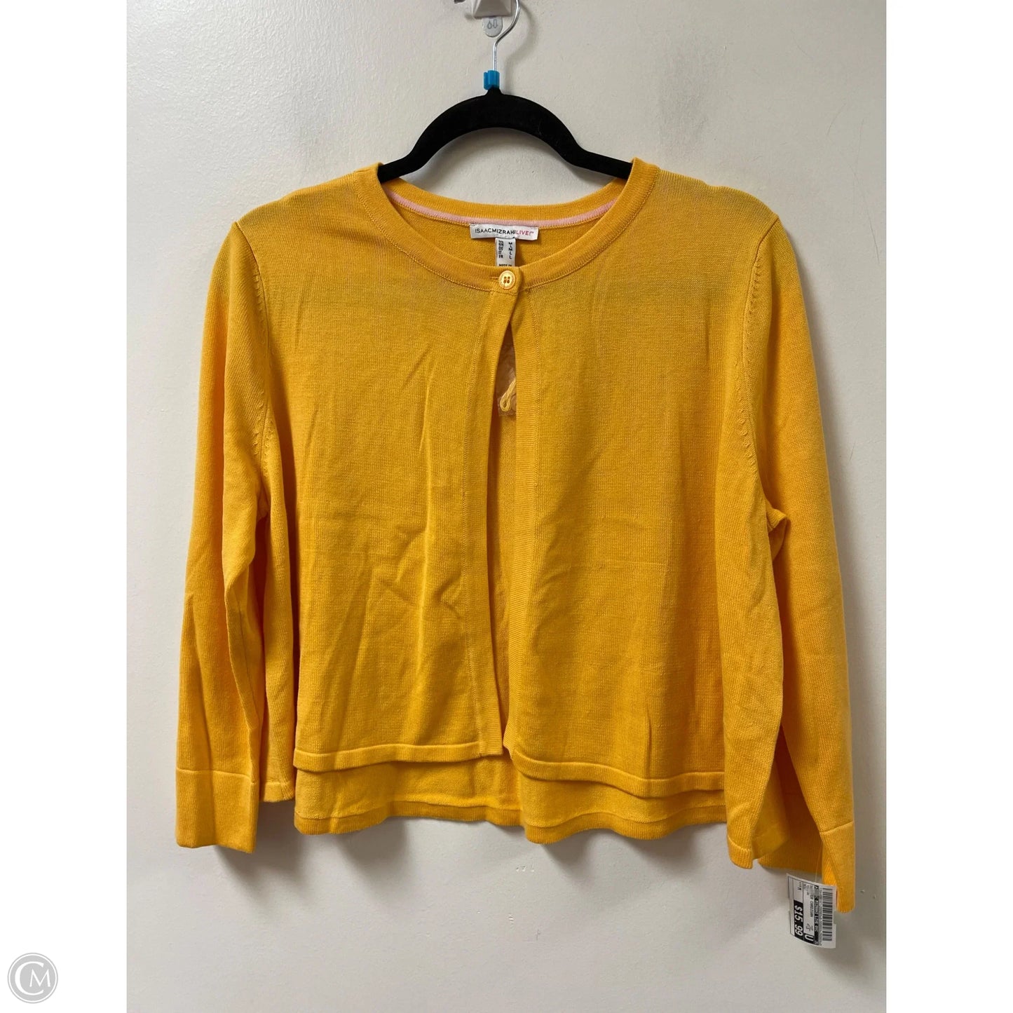 Sweater Cardigan By Isaac Mizrahi Live Qvc In Yellow, Size: M