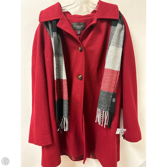 Coat Peacoat By London Fog In Red, Size: 1x