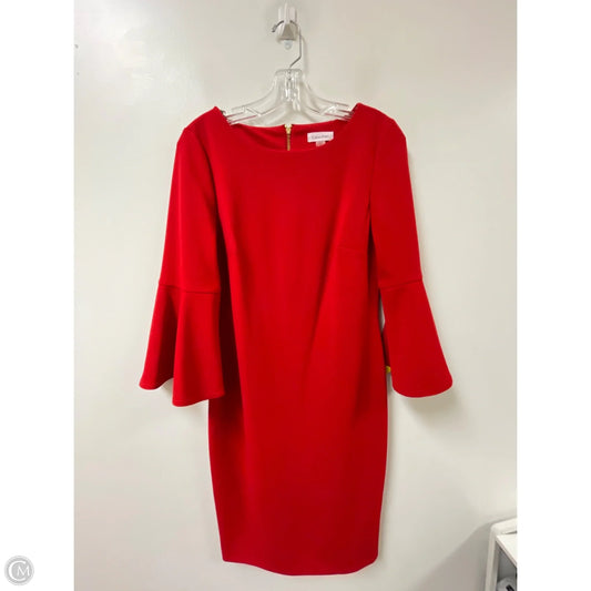 Dress Casual Midi By Calvin Klein In Red, Size: M