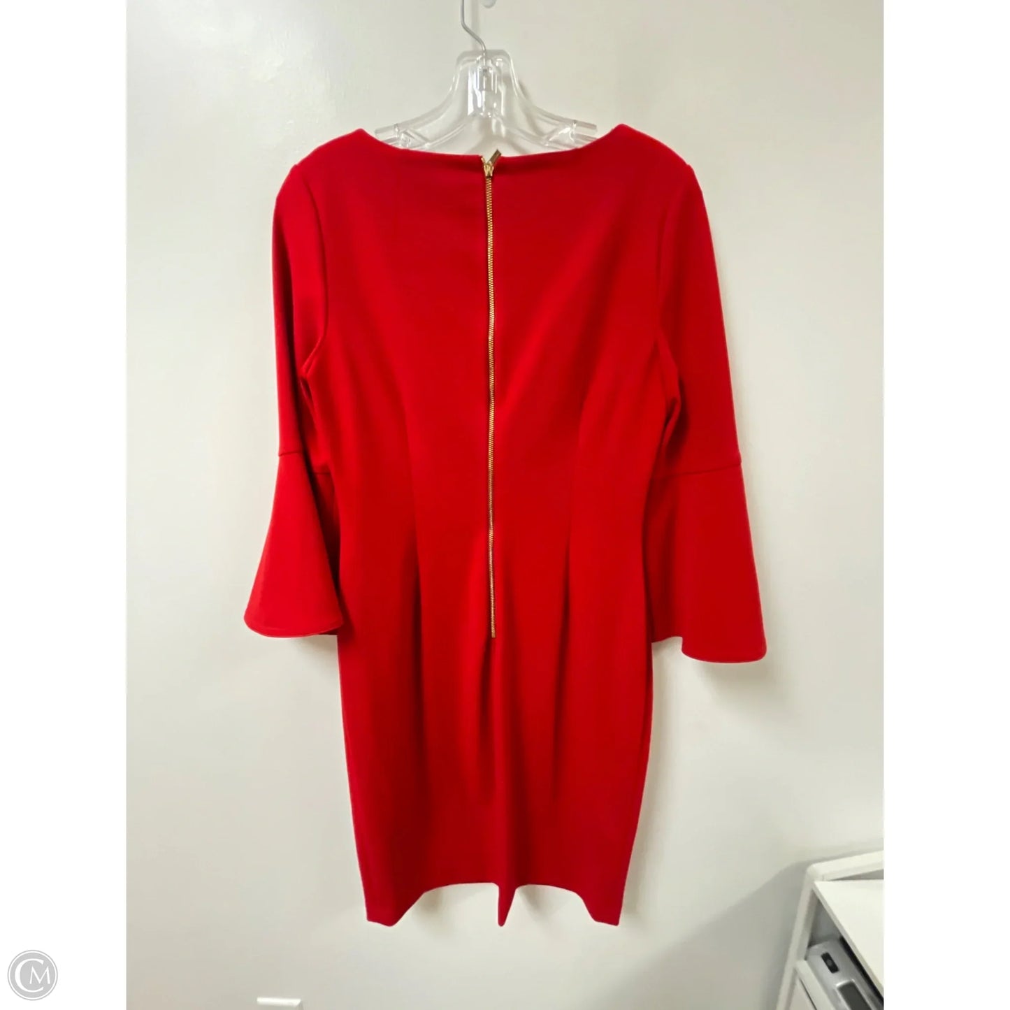 Dress Casual Midi By Calvin Klein In Red, Size: M