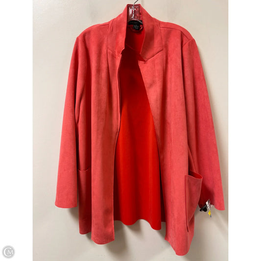 Coat Peacoat By Joan Vass In Pink, Size: Xl