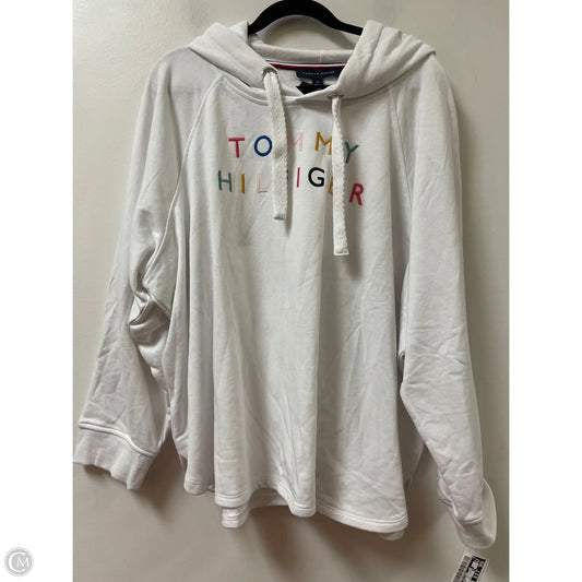 Sweatshirt Hoodie By Tommy Hilfiger In White, Size: 2x