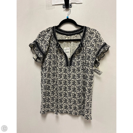Top Short Sleeve By Max Studio In Black & Cream, Size: S