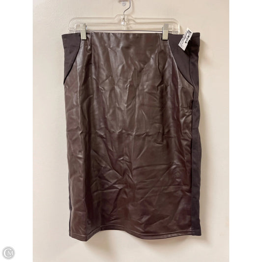 Skirt Midi By Ellen Tracy In Brown, Size: L