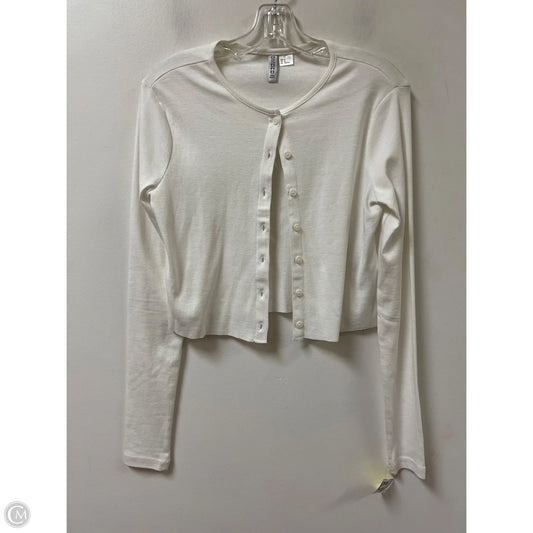 Sweater Cardigan By Divided In White, Size: M