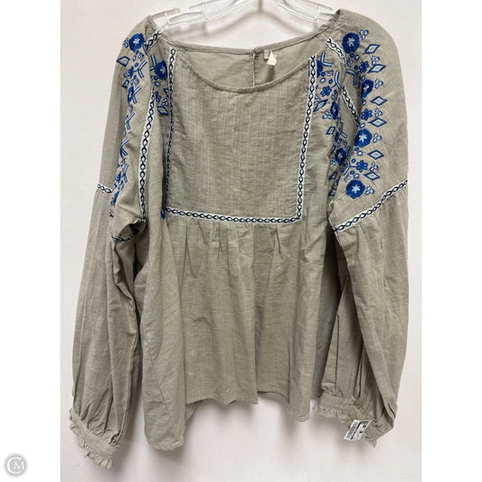 Top Long Sleeve By Clothes Mentor In Grey, Size: 2x