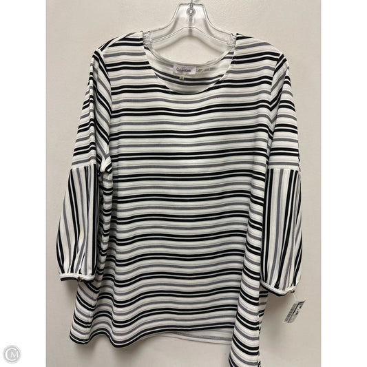 Top Long Sleeve By Calvin Klein In White, Size: 1x