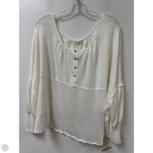 Top Long Sleeve By Jolie In Cream, Size: L