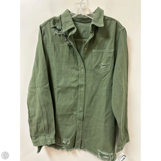 Jacket Denim By Clothes Mentor In Green Denim, Size: M