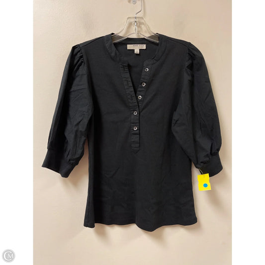 Top Long Sleeve By Anne Klein In Black, Size: S