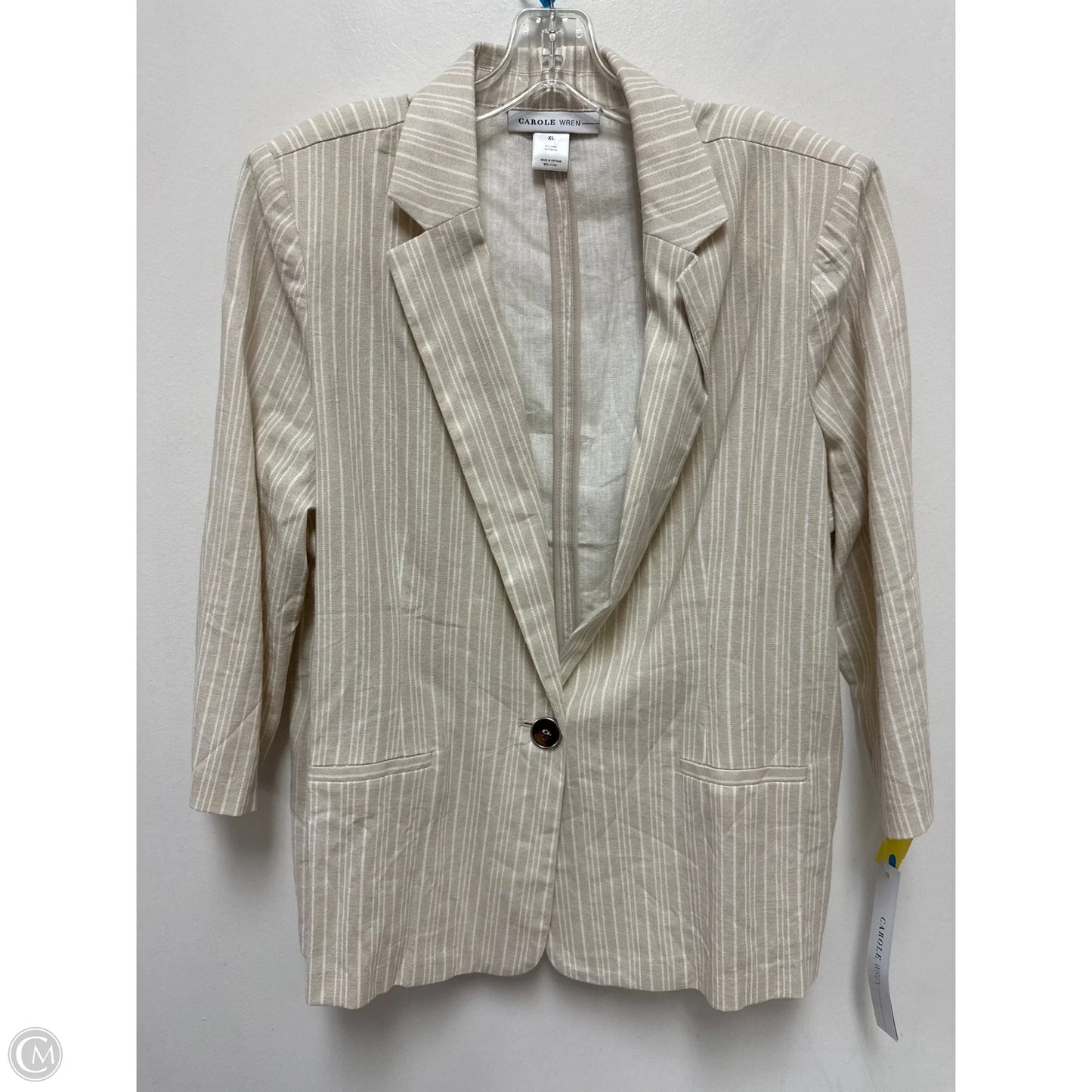 Blazer By Clothes Mentor In White, Size: Xl