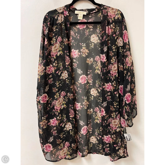 Kimono By Clothes Mentor In Floral Print, Size: 2x