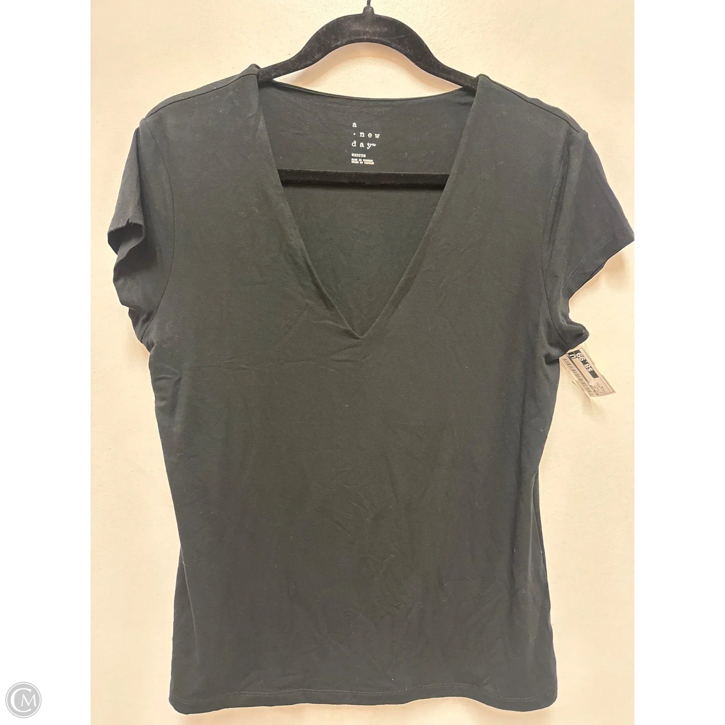 Top Short Sleeve By A New Day In Black, Size: M