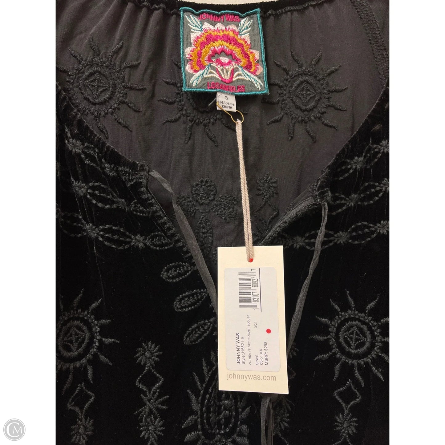 Tunic Long Sleeve By Johnny Was In Black, Size: S