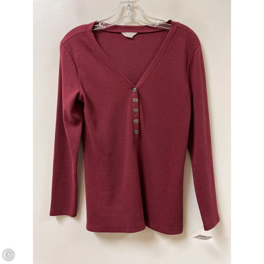 Top Long Sleeve By Caslon In Red, Size: Xs