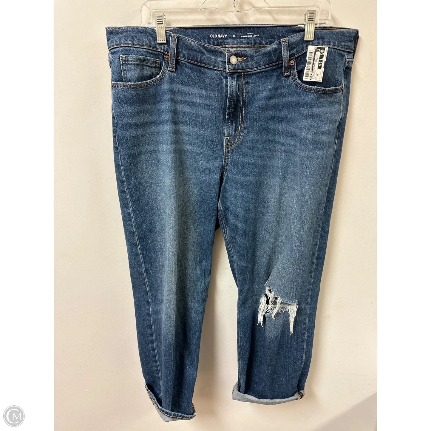 Jeans Boyfriend By Old Navy In Blue Denim, Size: 14