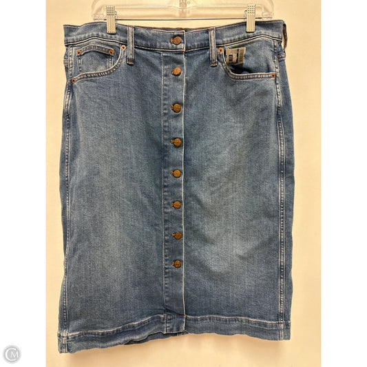 Skirt Midi By J. Crew In Blue Denim, Size: 14