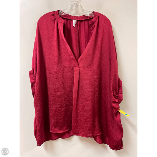Top Short Sleeve By Glam In Red, Size: M