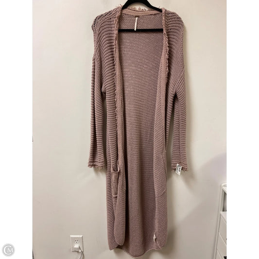 Sweater Cardigan By Free People In Grey, Size: L