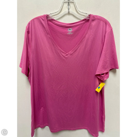 Athletic Top Short Sleeve By Athletic Works In Pink, Size: 1x