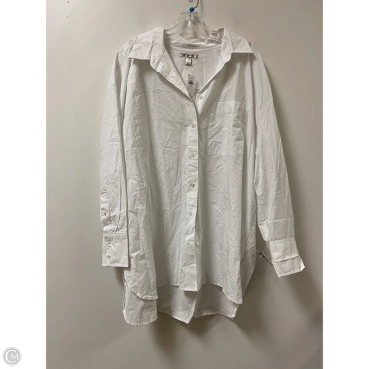 Tunic Long Sleeve By Banana Republic In White, Size: 1x