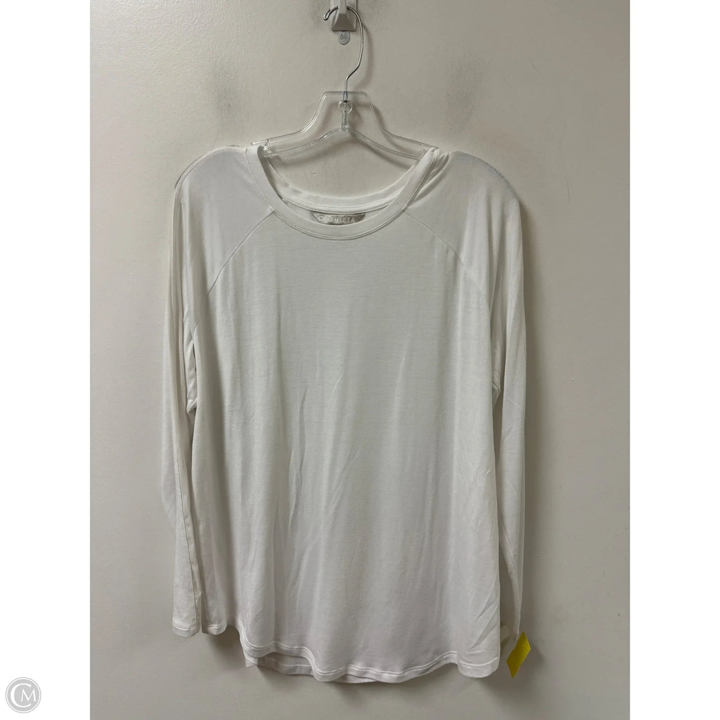 Athletic Top Long Sleeve Crewneck By Athleta In White, Size: L
