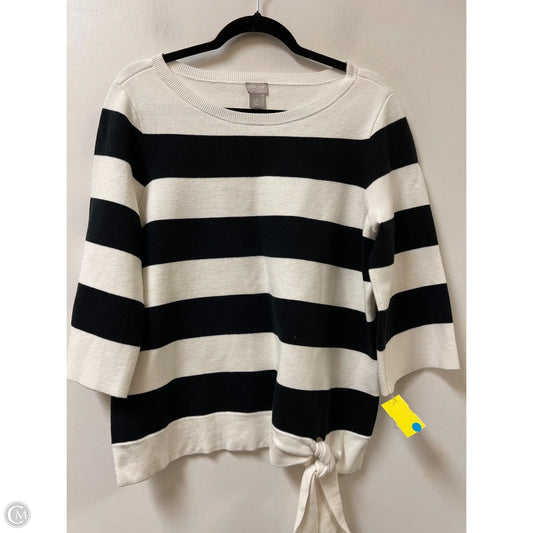 Sweater By Chicos In Black & White, Size: L