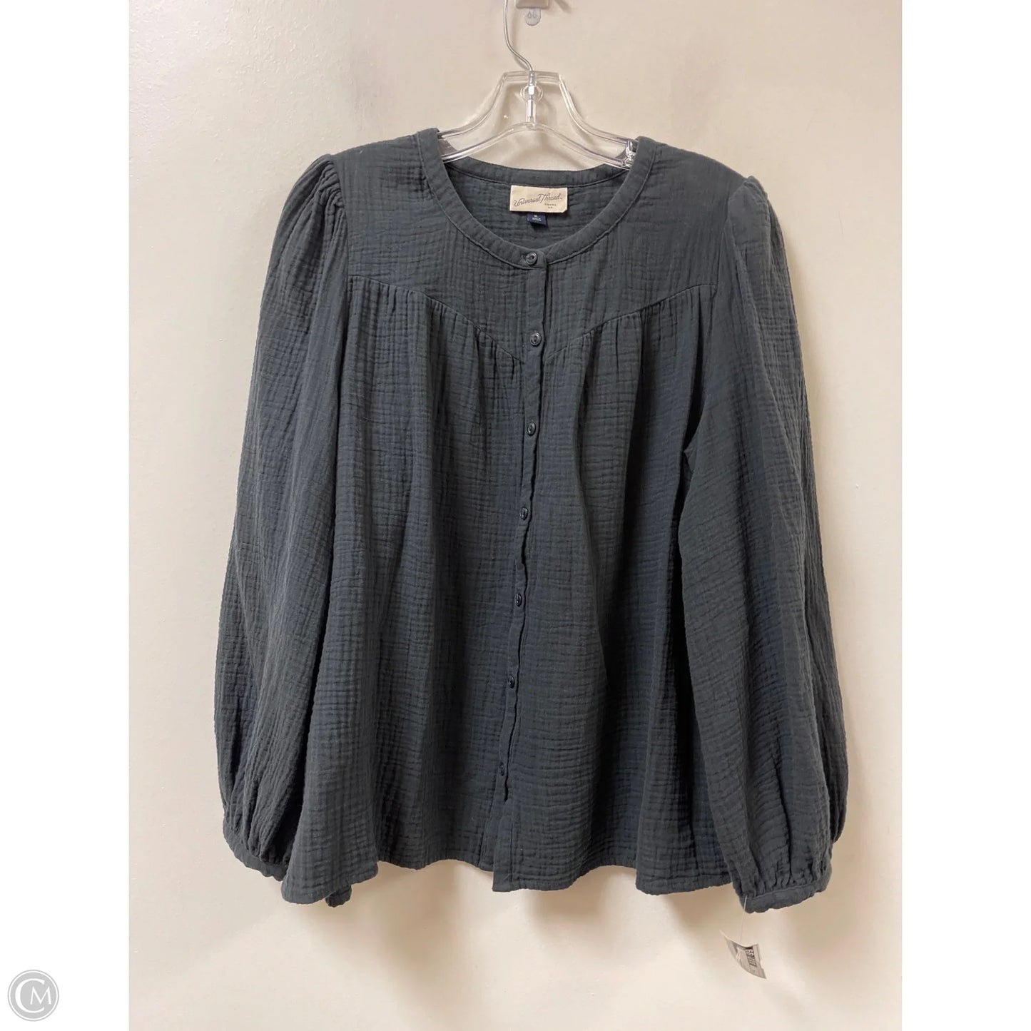Blouse Long Sleeve By Universal Thread In Grey, Size: Xl