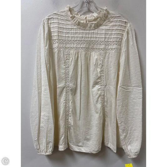 Top Long Sleeve By Caslon In Cream, Size: Xl